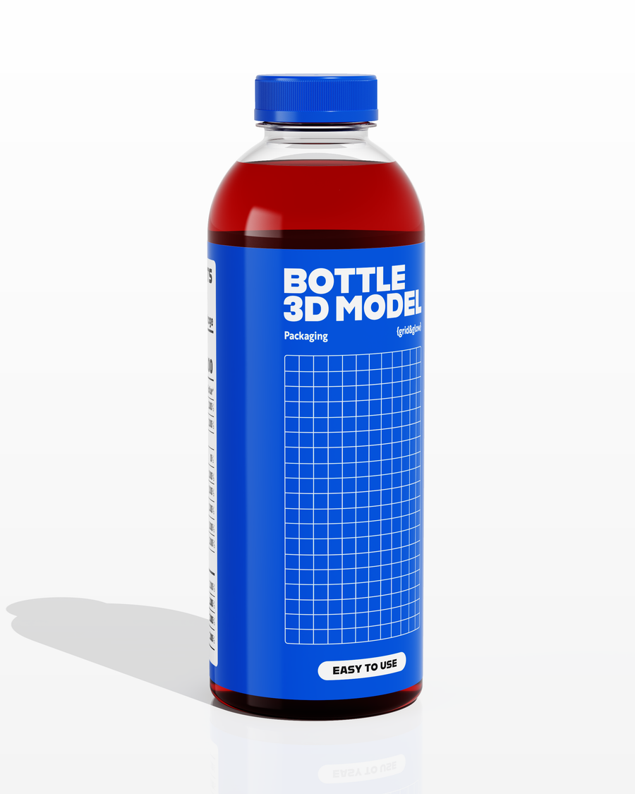 12 fl oz Clear PET Round Bottle - 38-400 3D Model