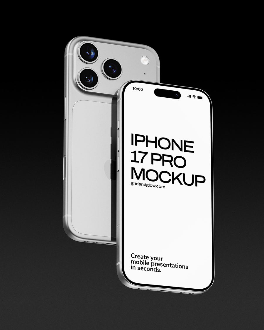 iPhone 17 Pro Mockup on a black background