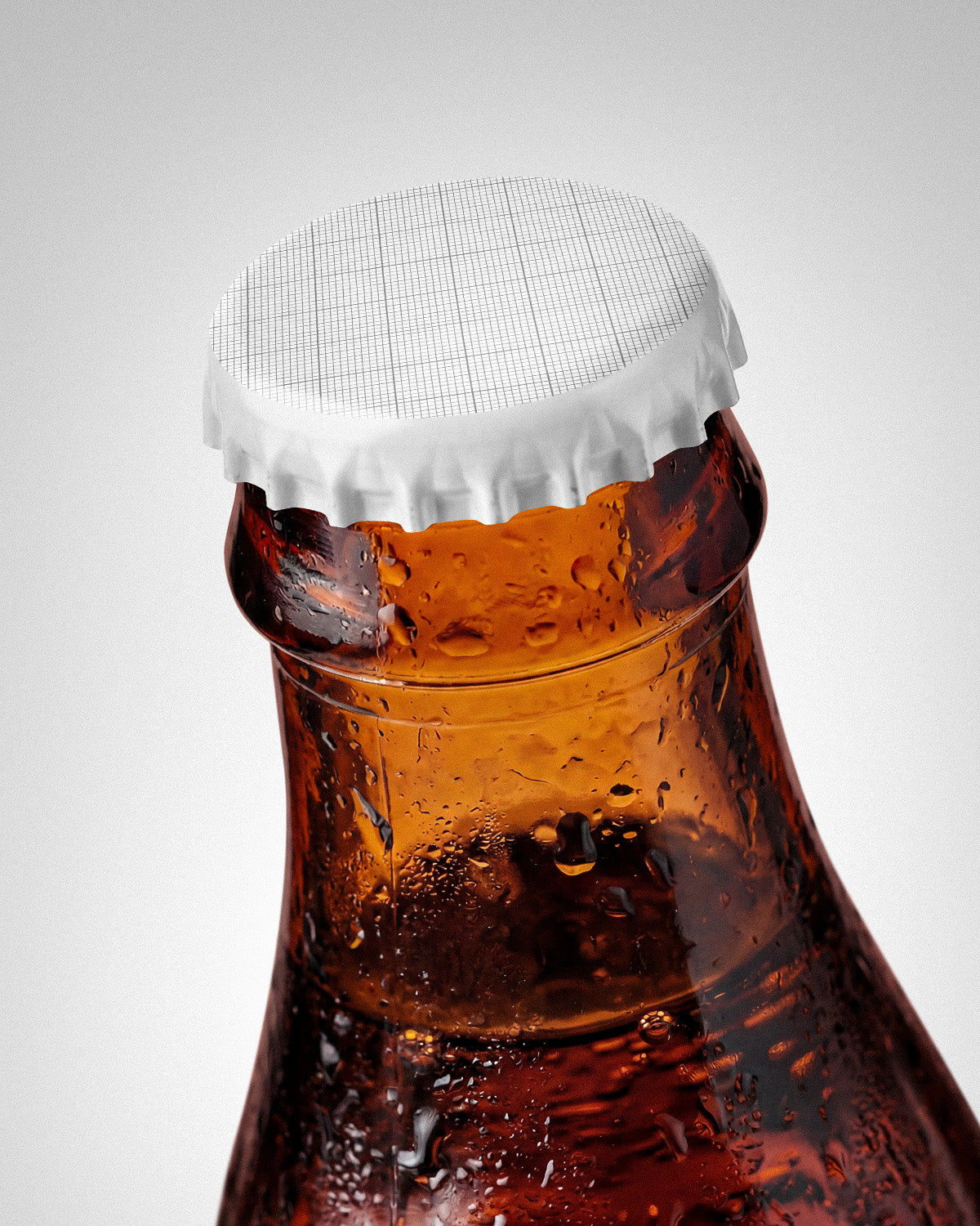 Glass bottle mockup grid scene