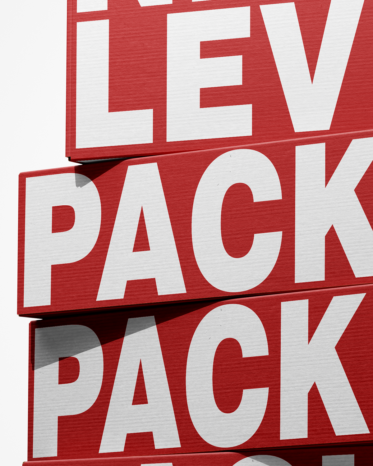 Boxes Mockup – Stacked View on a white background