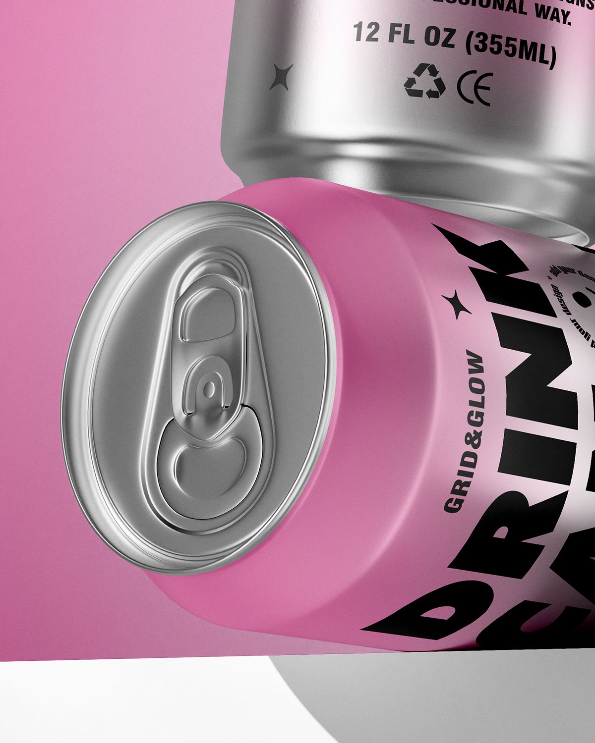 Drink Can Mockup - 12oz / 355ml on a white background
