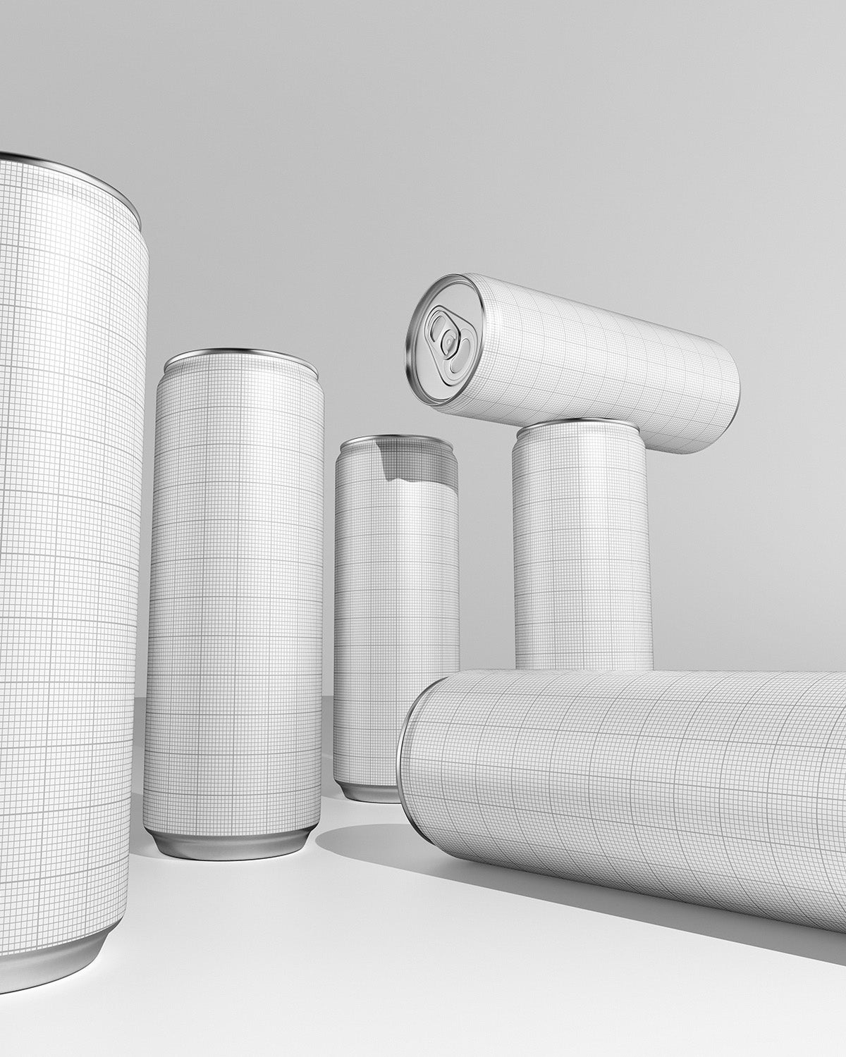 Drink can mockup 12oz 355ml with grid
