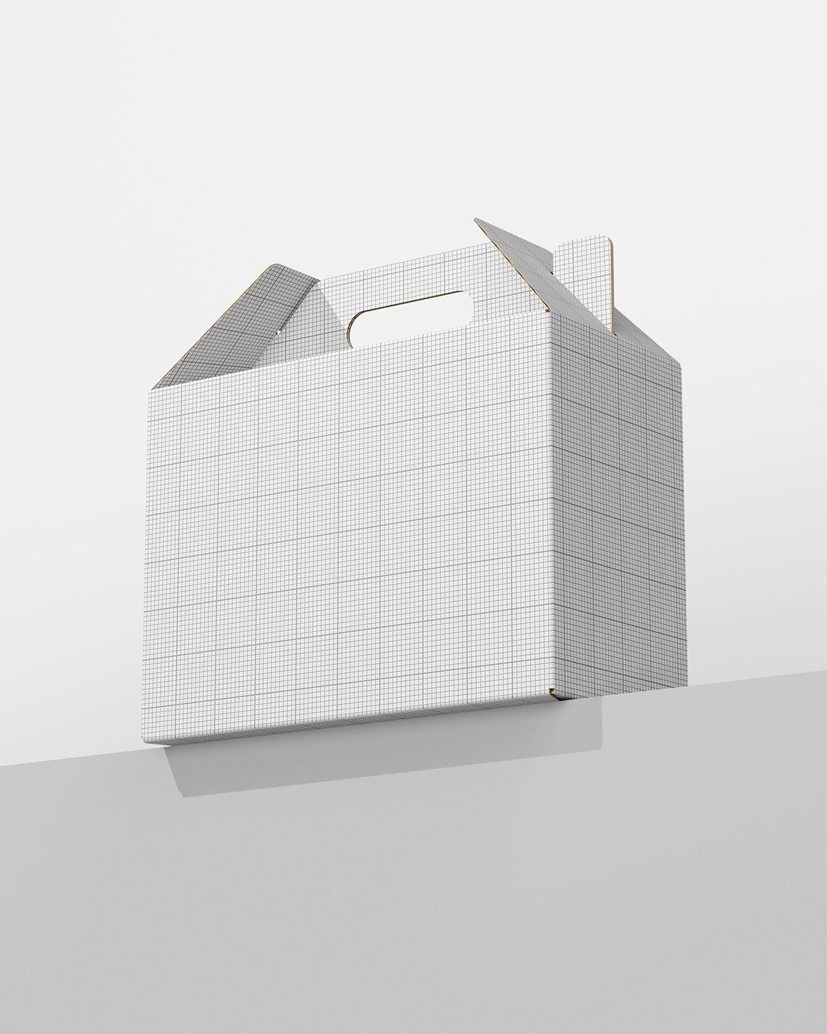 Box with Handle Mockup with grid pattern