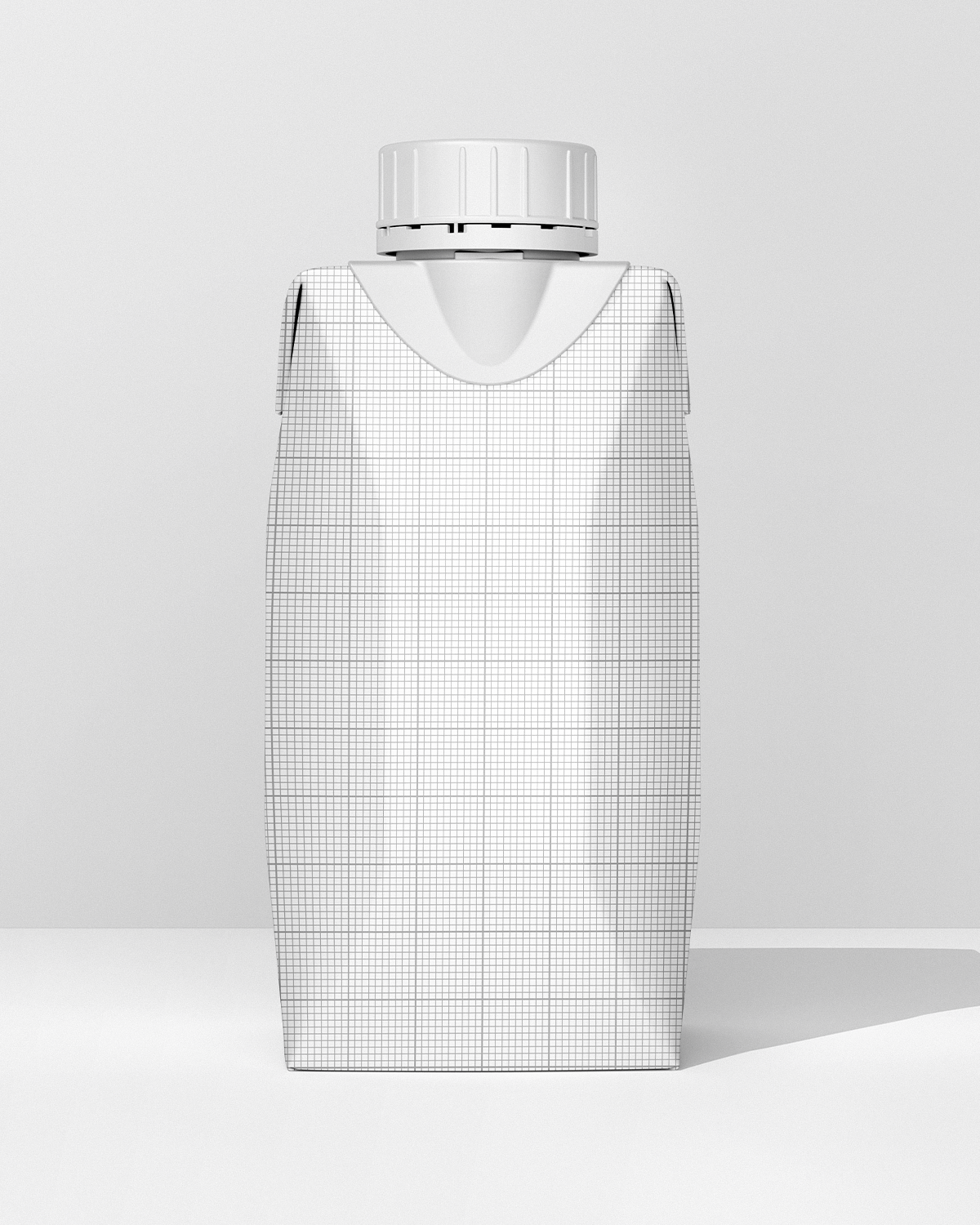 Tetra pack mockup 200ml grid scene