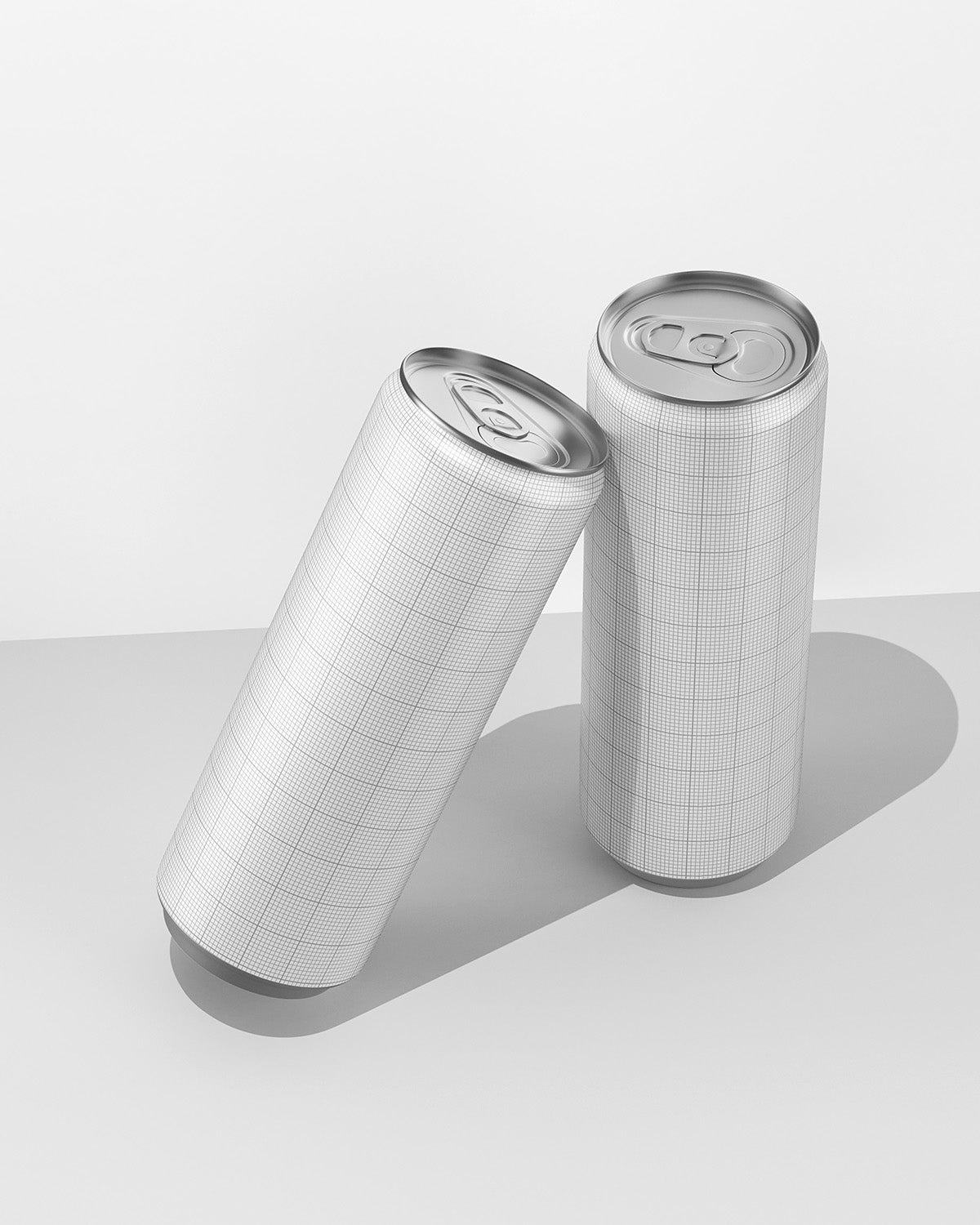 Drink Can Mockup – Dual Scene with grid pattern