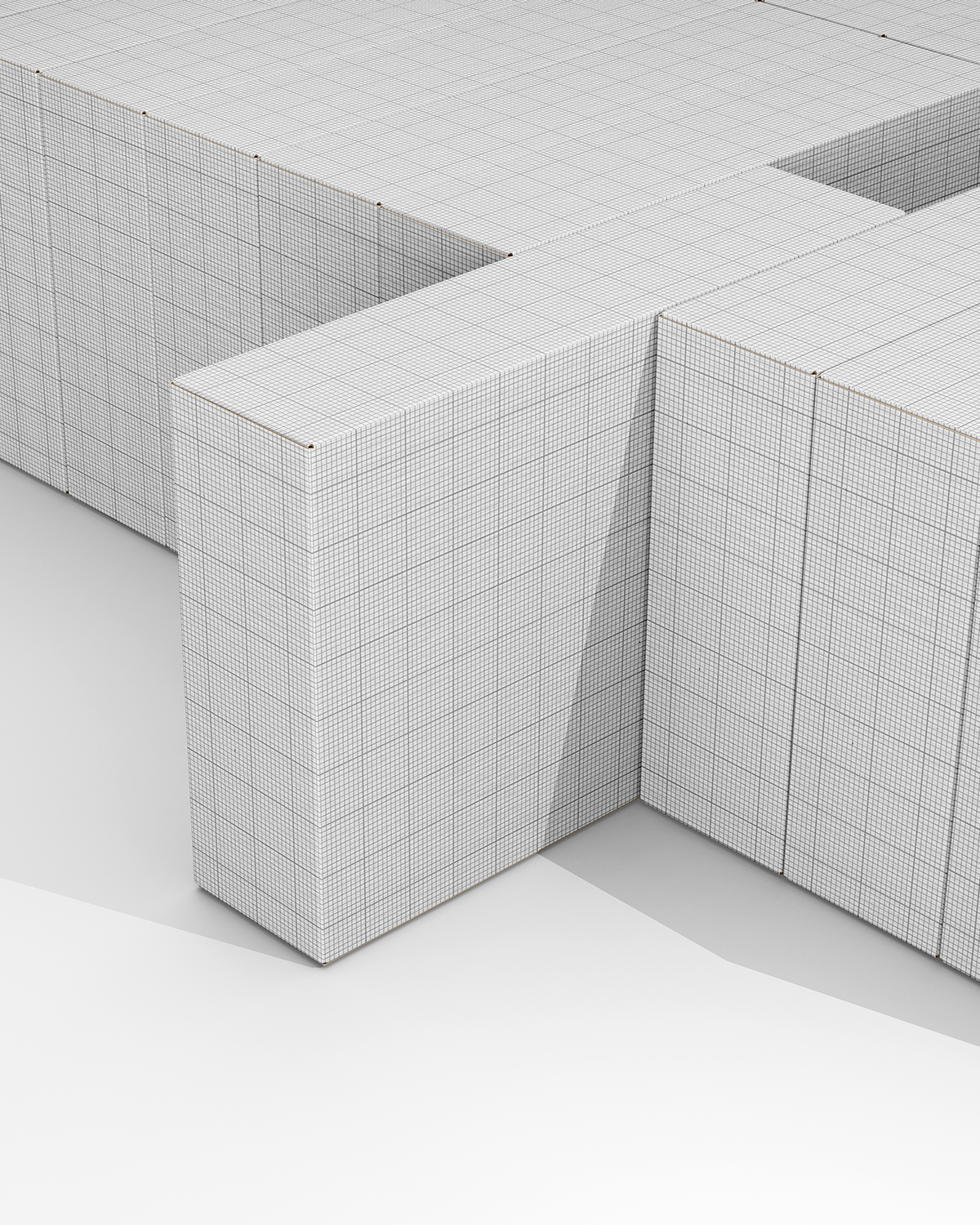 Geometric abstract design with intersecting lines on a white background