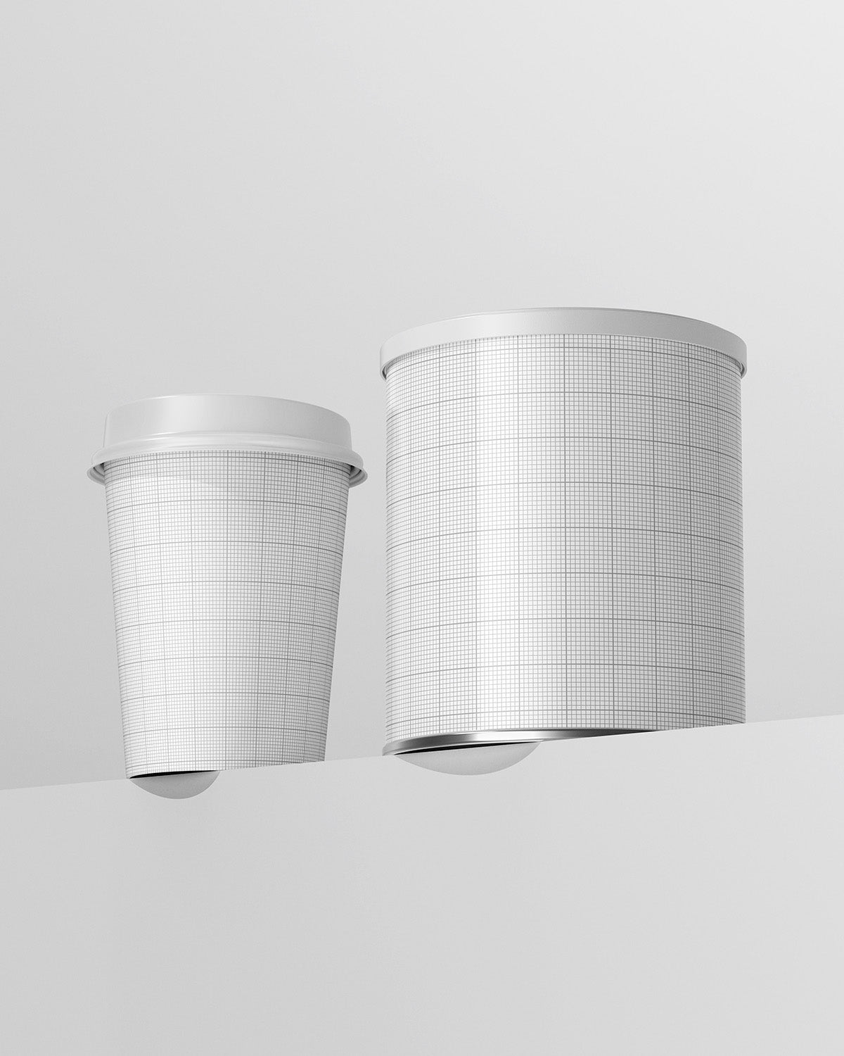 Coffee Cup & Tin Can Mockup Grid Scene