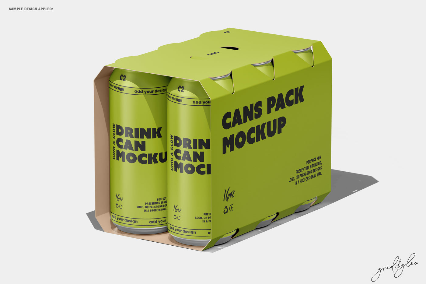 6 Pack Cans Mockup – Left Side View
