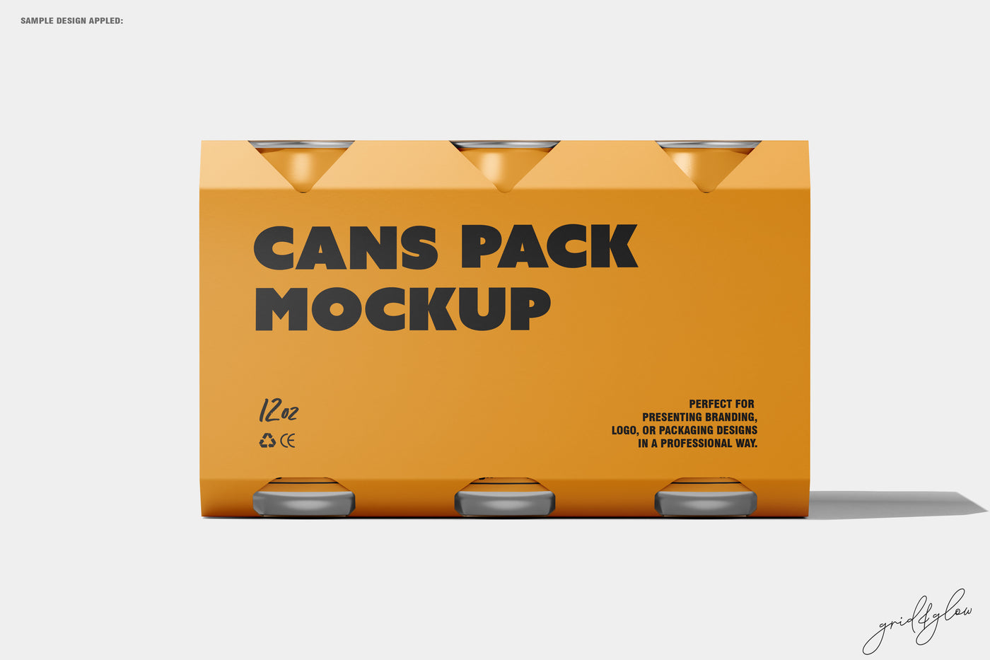 6 Pack Cans Mockup – Flat Front Shot of Box Only
