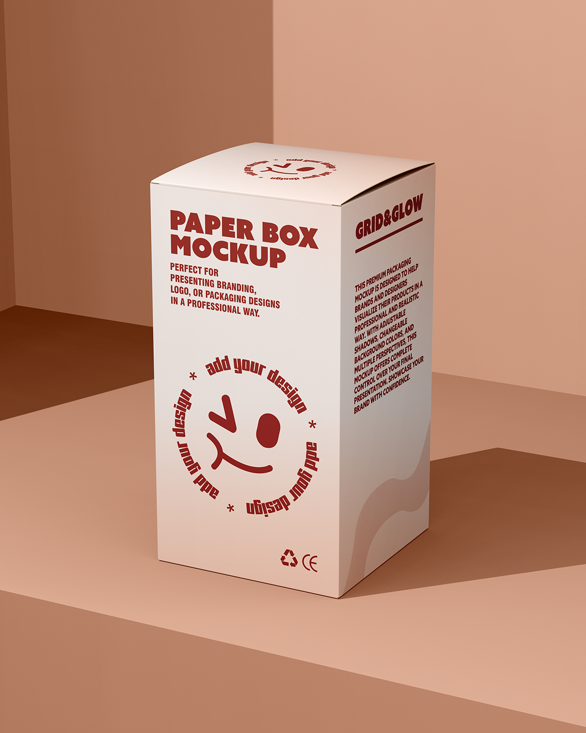 Paper Box Mockup – High Angle View