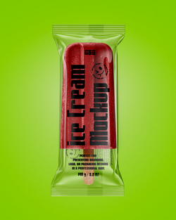 Ice Cream Bar Mockup on a green background