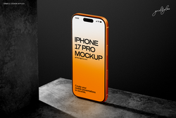 iPhone 17 Pro mockup dark scene