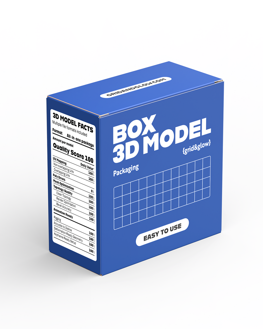 Box 3D model S-D04 UV layout matching packaging dieline