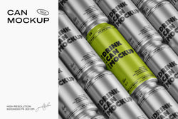 16oz Drink Can Mockup – Silver and Green Can PSD Template for Branding and Packaging – High-Resolution Scene by Grid & Glow