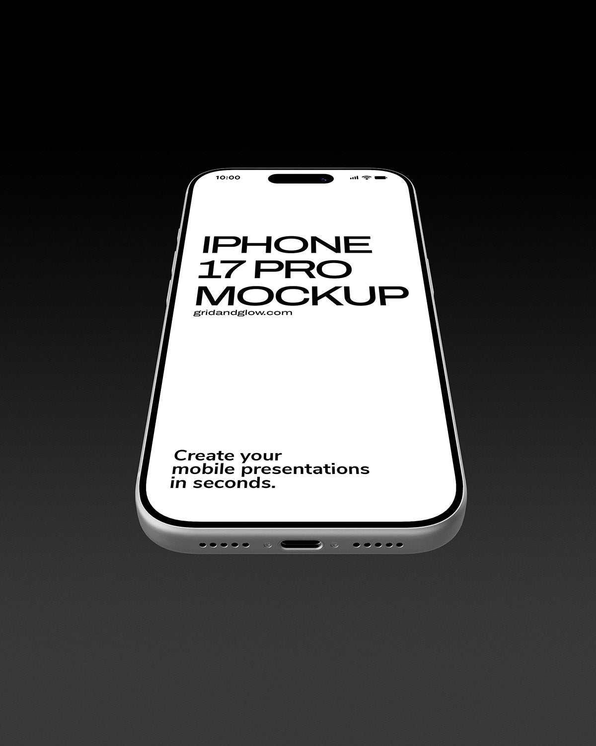 Maqueta del iPhone 17 Pro: Escena minimalista oscura
