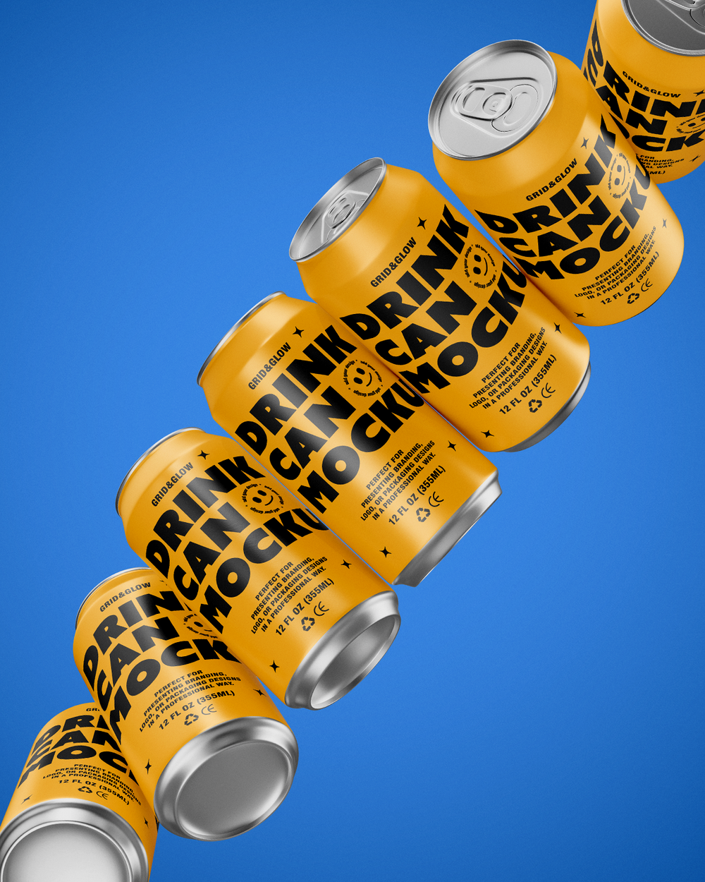 Drink Can Mockup – Floating Scene fine-tune lighting intensity