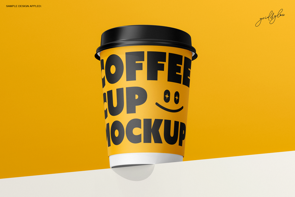 Coffee cup mockup angled  scene
