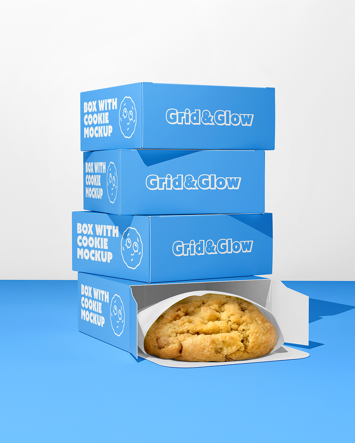 Box with Cookie Mockup on a white background