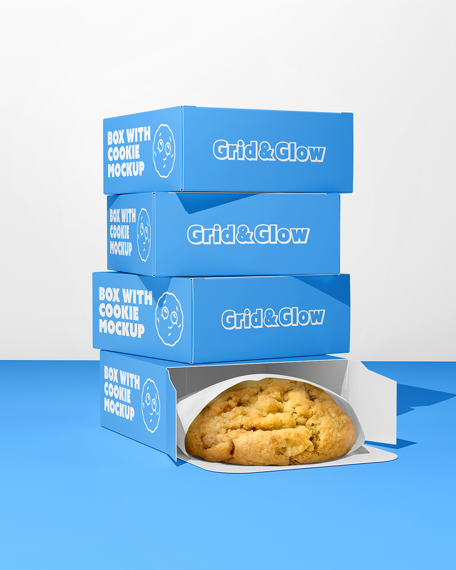 Box with Cookie Mockup on a white background