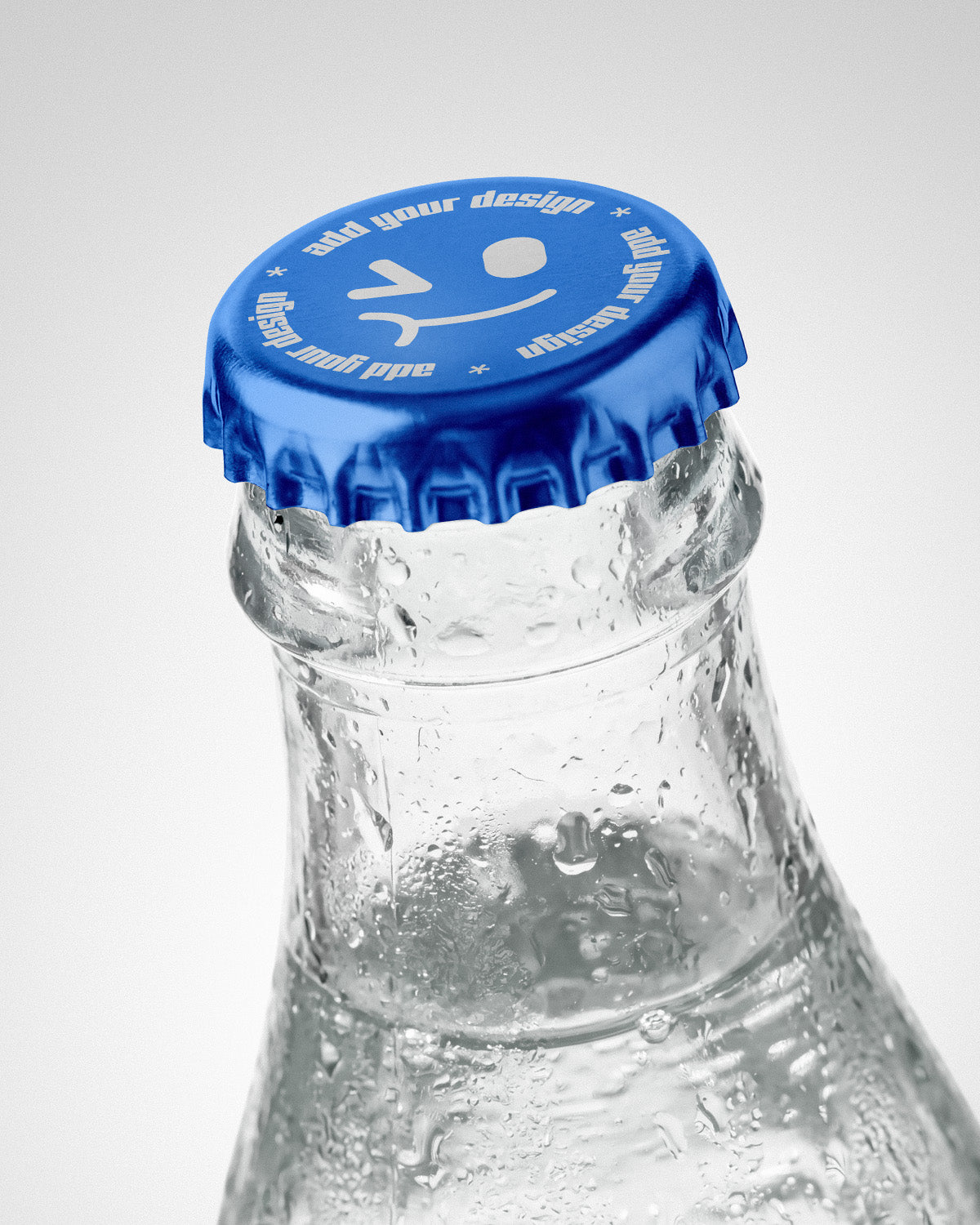 Glass Bottle Mockup with Cap – Top View