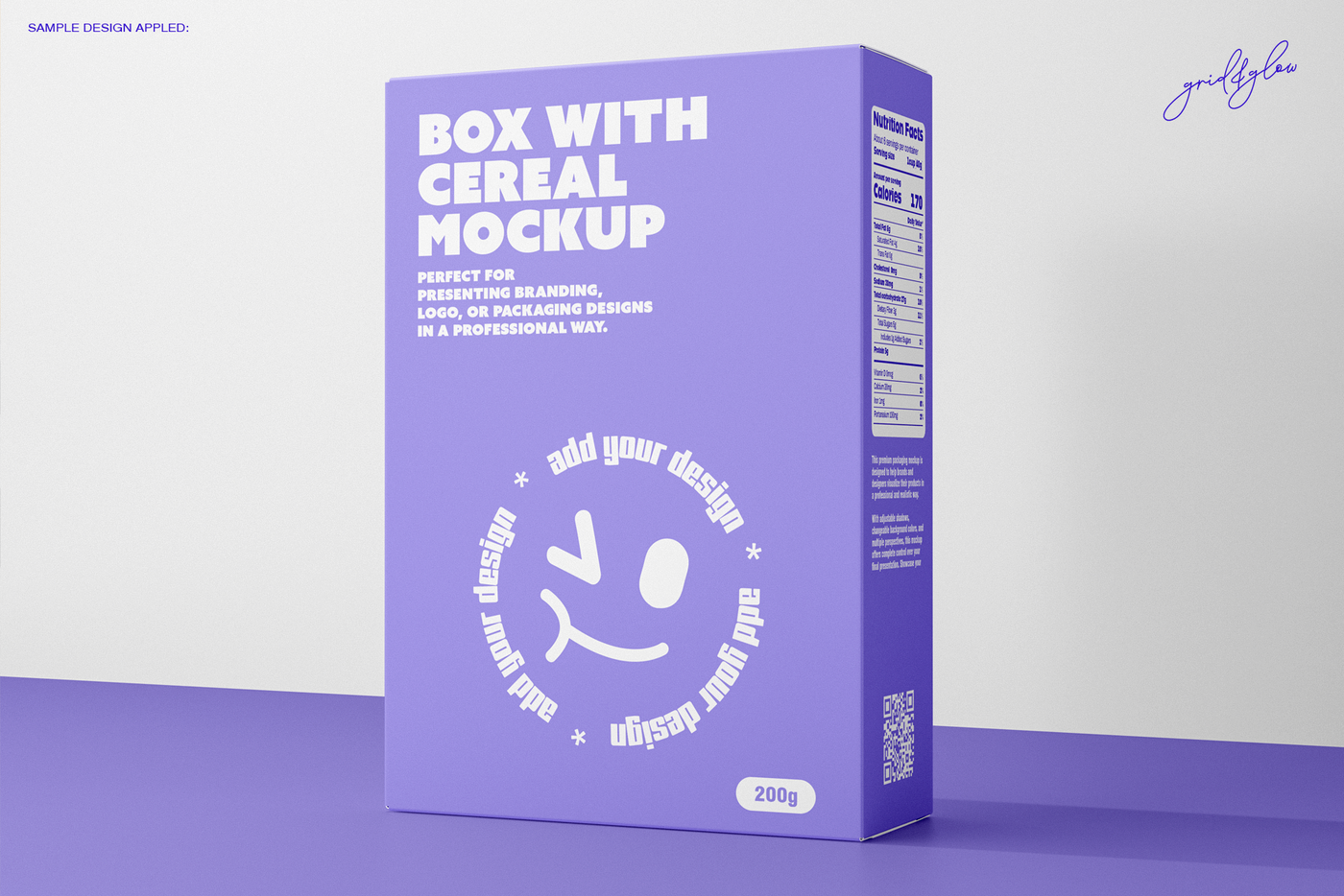 Cereal box mockup half side view