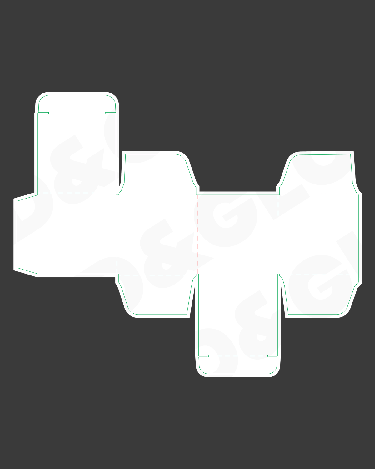 Box 3D model S-D03 dieline template preview