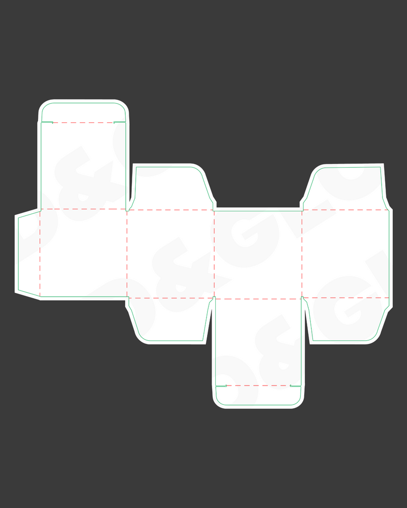 Box 3D model S-D03 dieline template preview