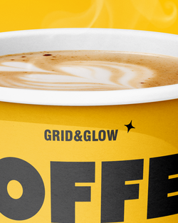 Paper Coffee Cup Mockup on a yellow background