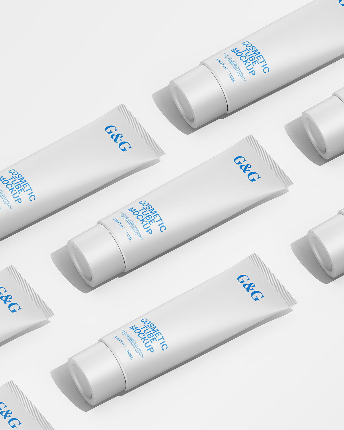 Cosmetic Tube Mockup a light gray background