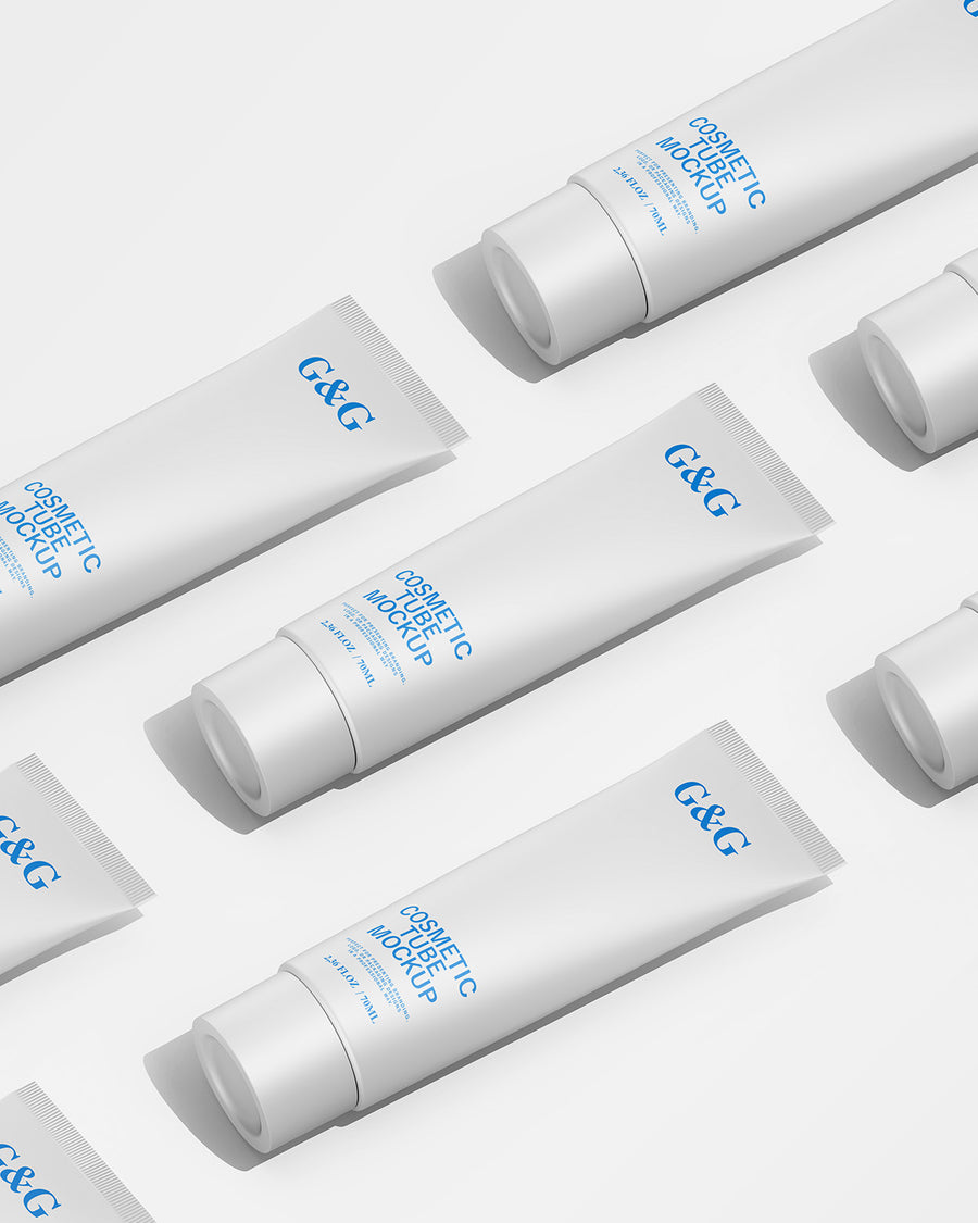 Cosmetic Tube Mockup a light gray background
