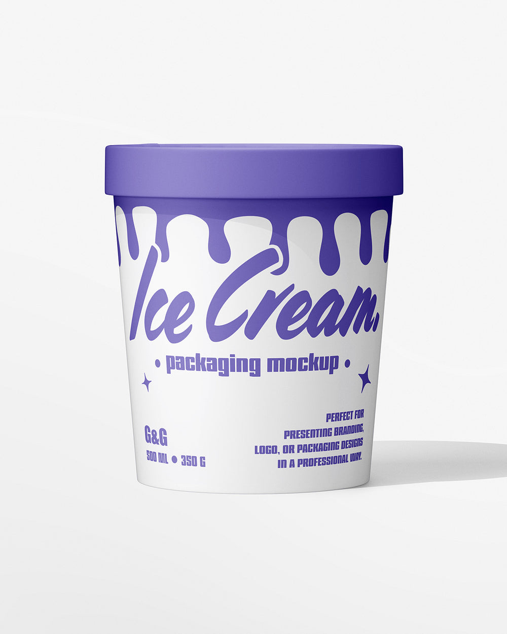 Ice Cream Cup Mockup white design