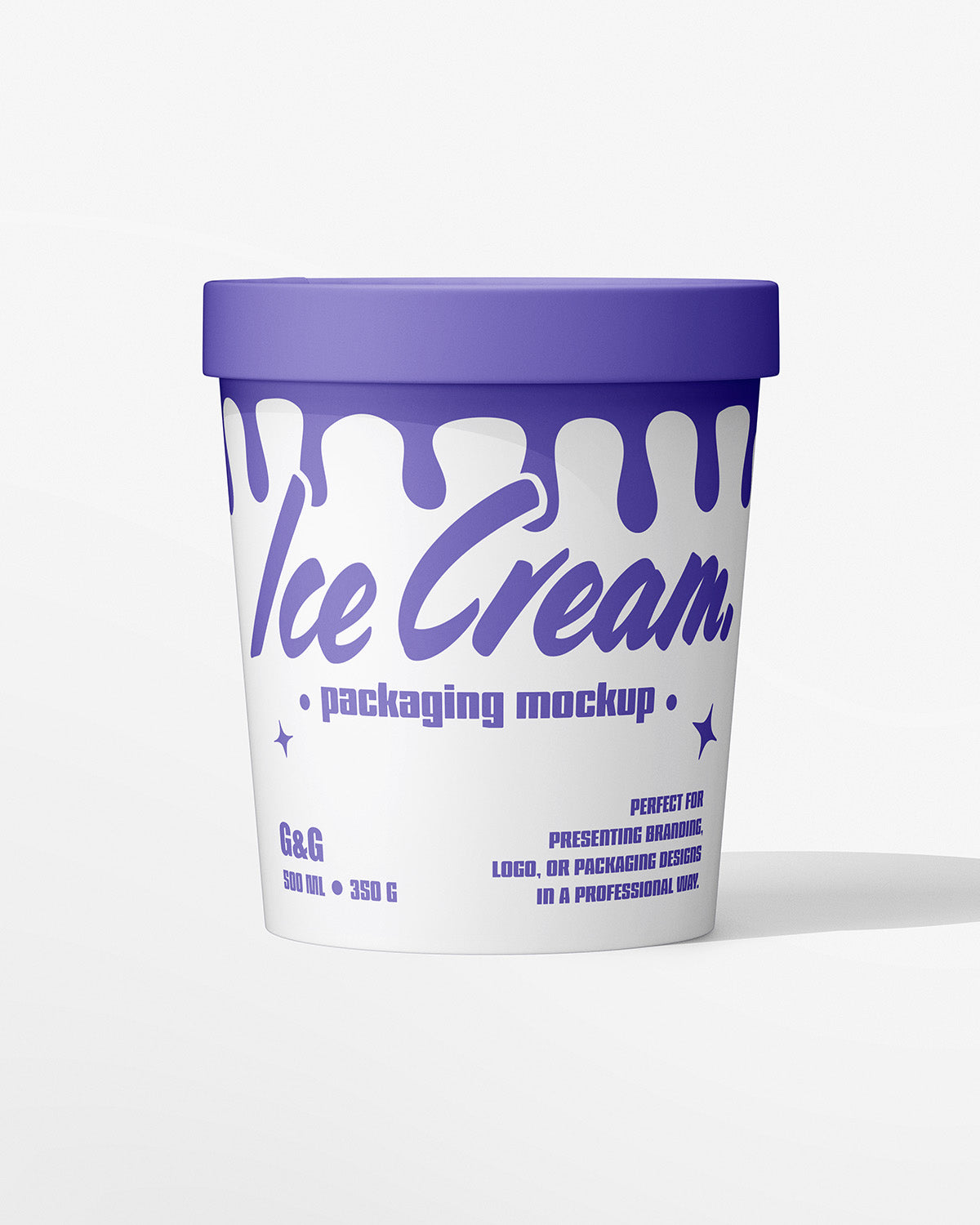 Ice Cream Cup Mockup white design