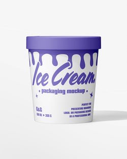 Ice Cream Cup Mockup white design
