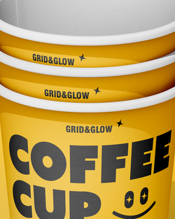 Stacked Coffee Cups Mockup on a gray background