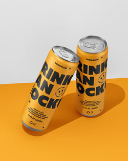 Drink Can Mockup – Dual Scene with yellow design