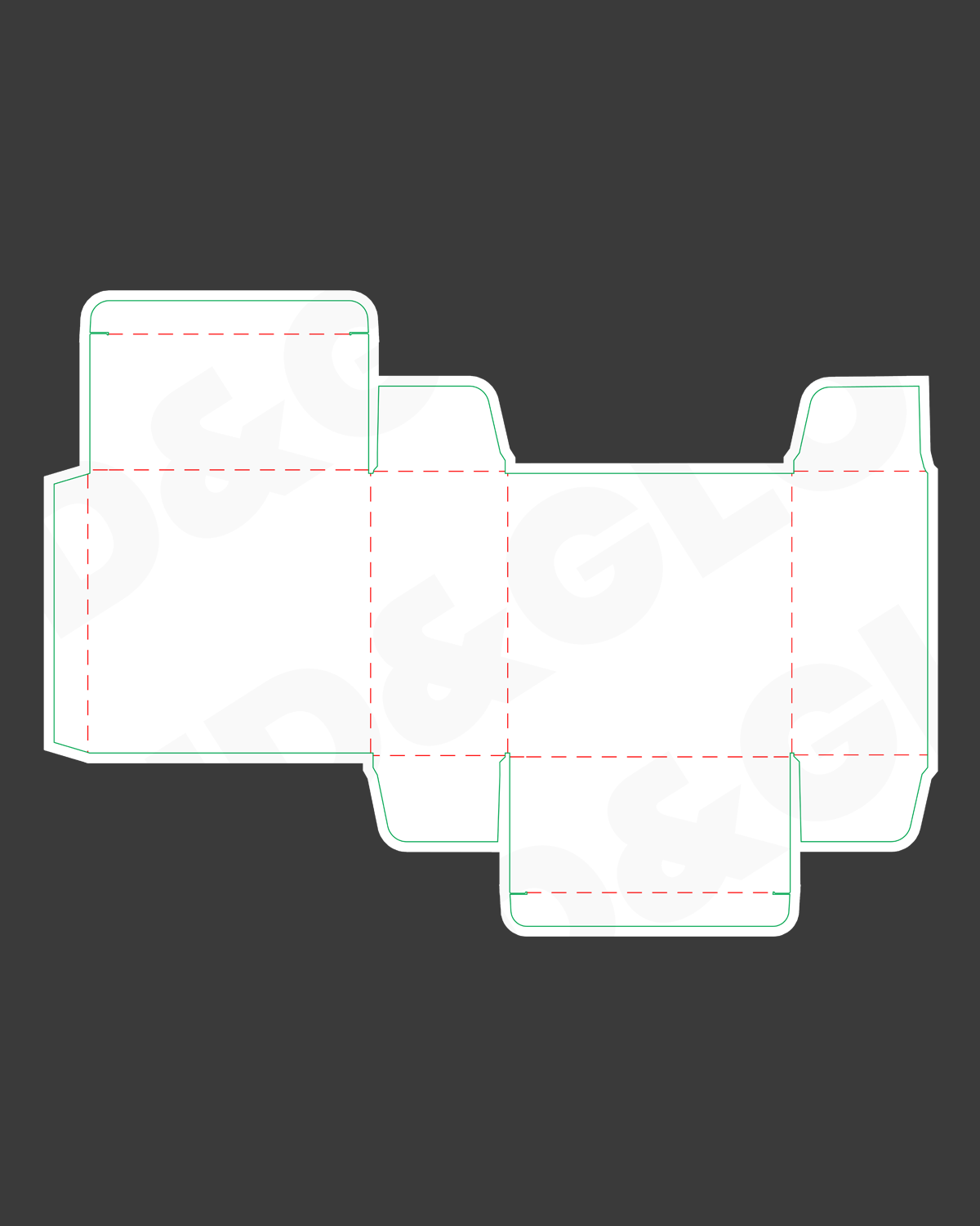 Box 3D model S-D04 dieline template preview