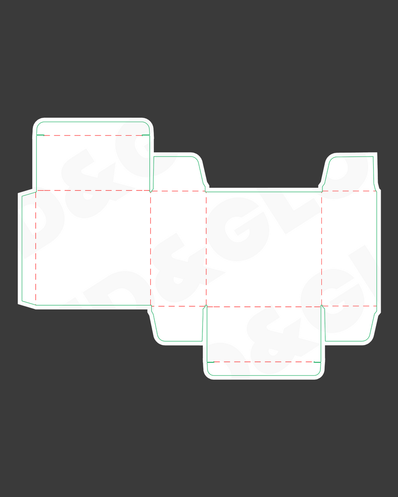 Box 3D model S-D04 dieline template preview