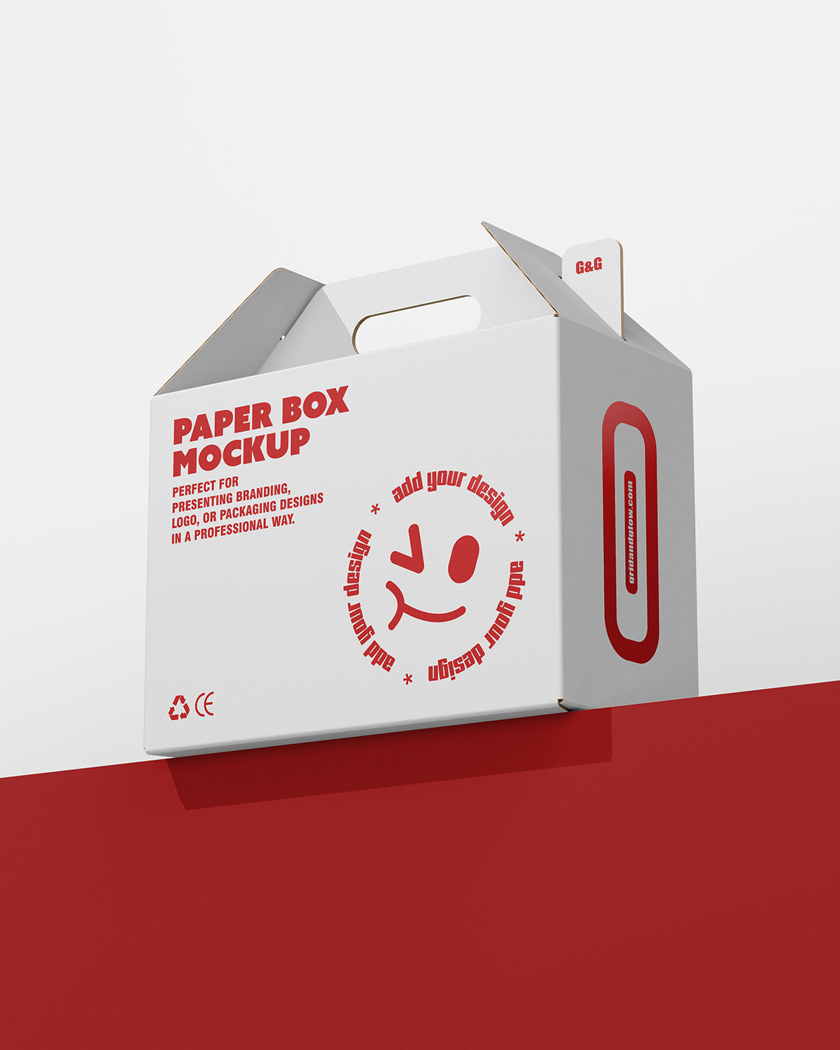 Box with Handle Mockup with white design