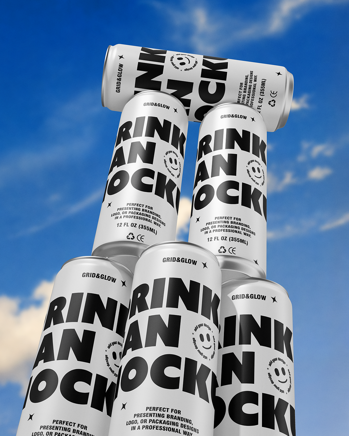 Drink Can Mockup Six cans for strong, consistent brand storytelling