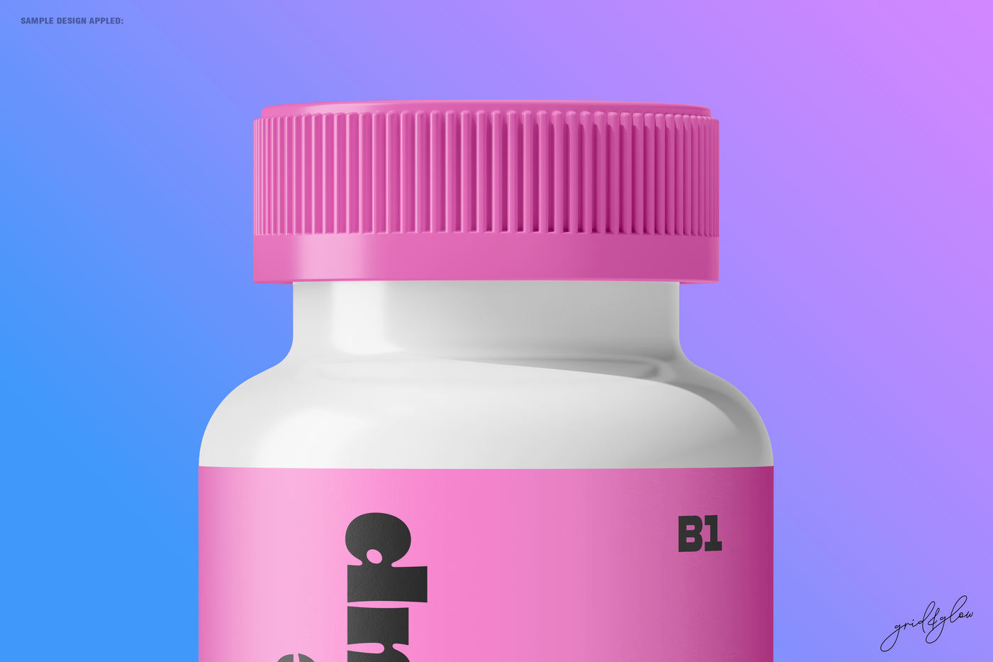 Pills Bottle Mockup – Detailed View of Cap with Resolution Label