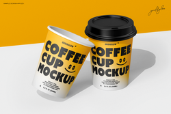 Coffee cup mockup two cups scene 
