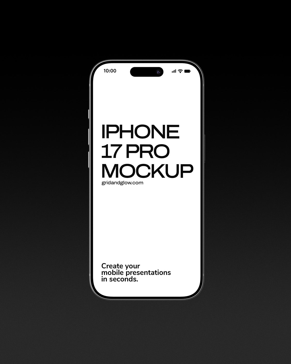 iPhone 17 Pro Mockup on a black background