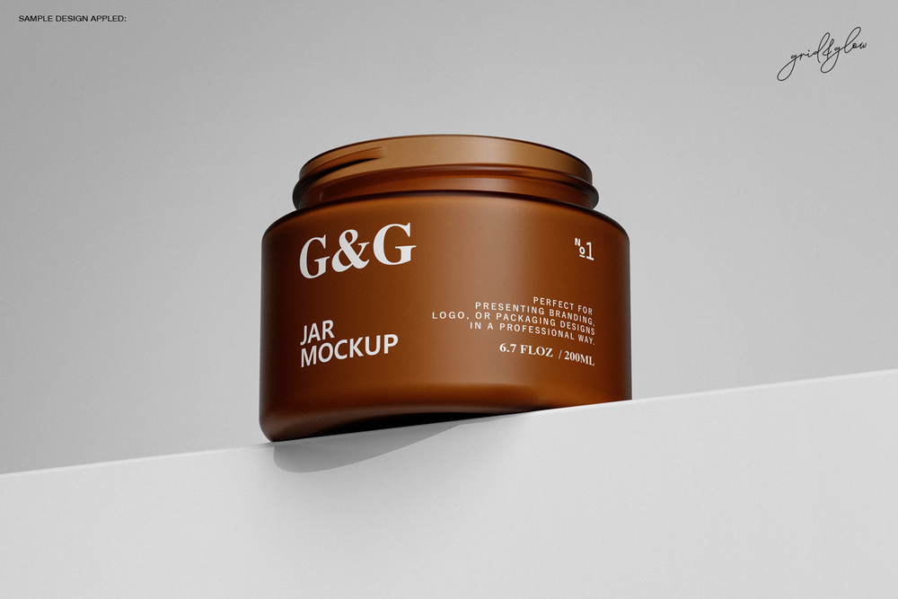 Cosmetic jar mockup angled scene