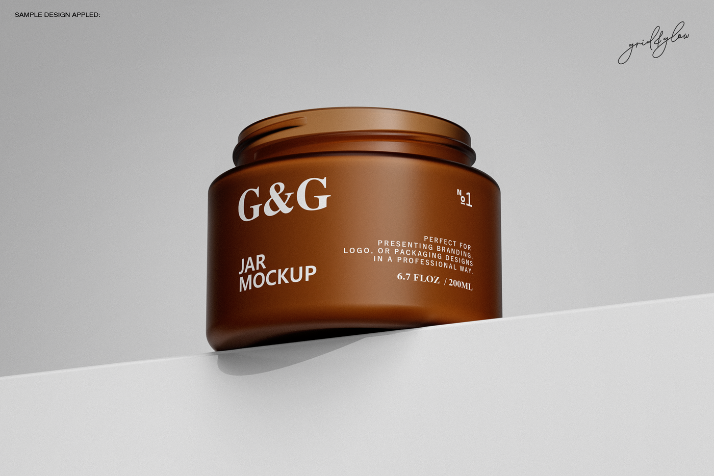 Cosmetic jar mockup angled scene