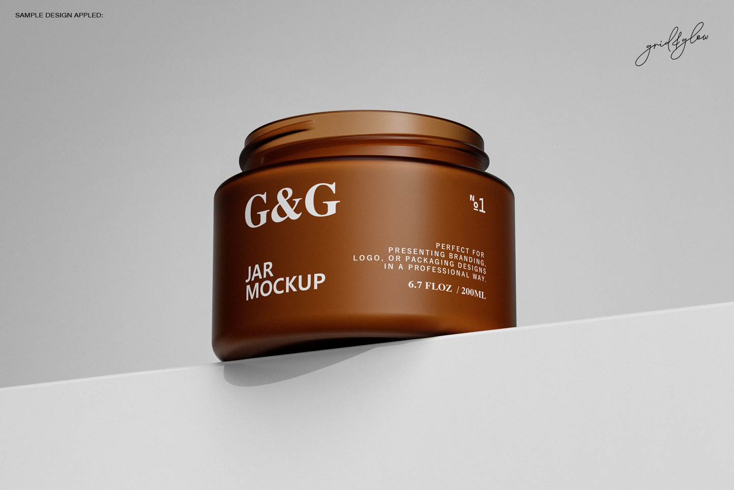 Cosmetic jar mockup angled scene