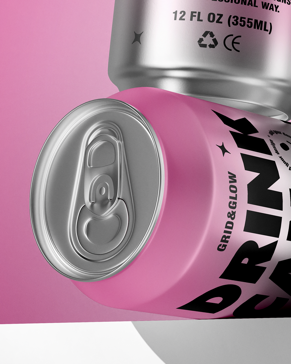 Drink Can Mockup - 12oz / 355ml on a white background