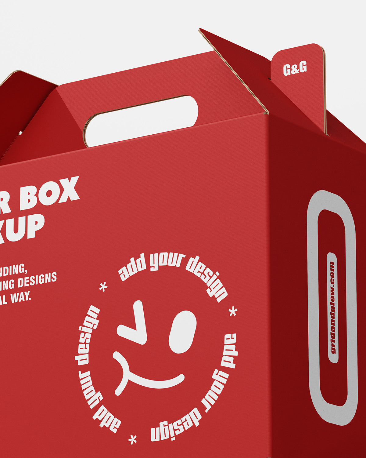 Box with Handle Mockup macro scene
