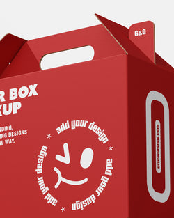 Box with Handle Mockup macro scene