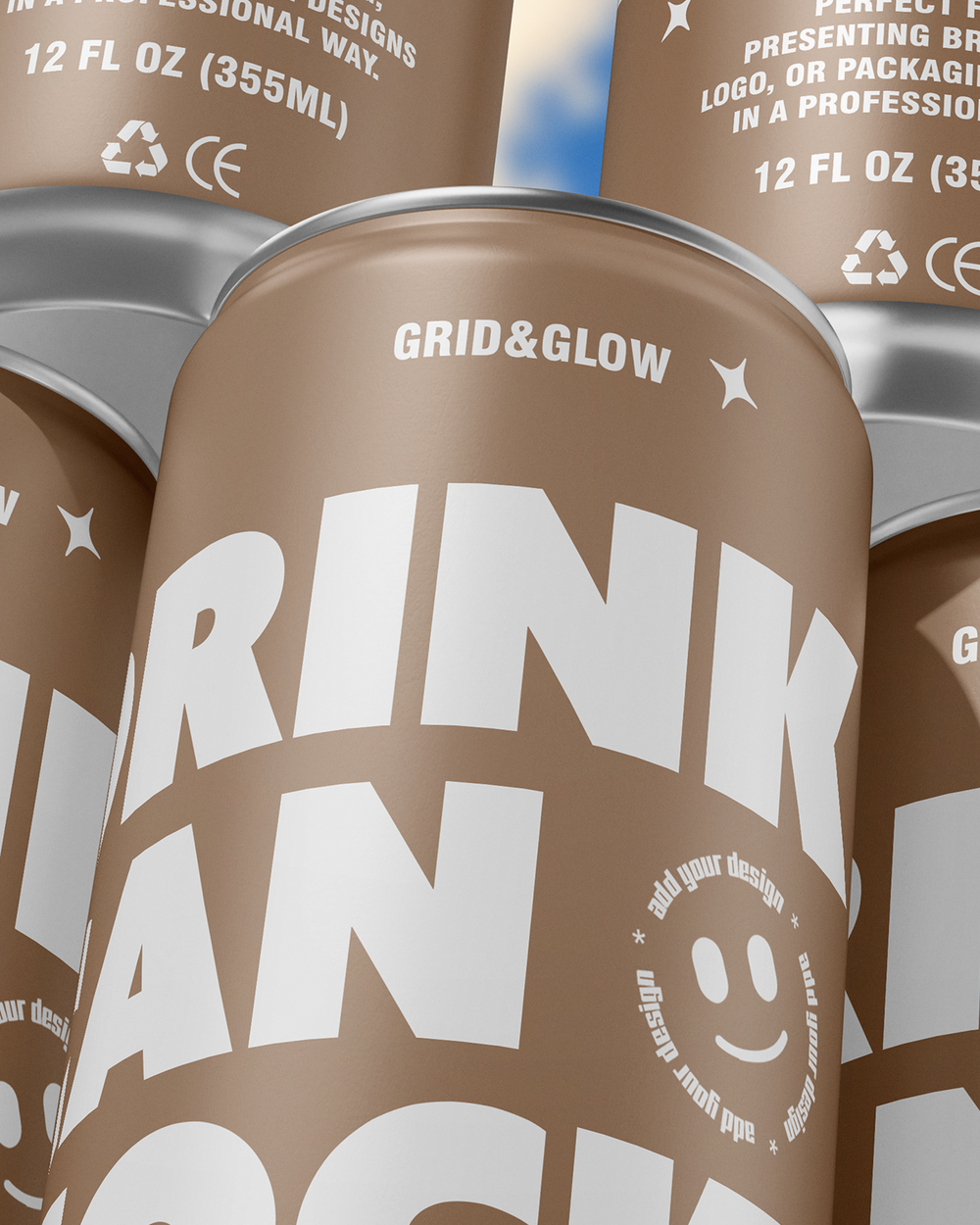 Drink Can Mockup Macro Scene