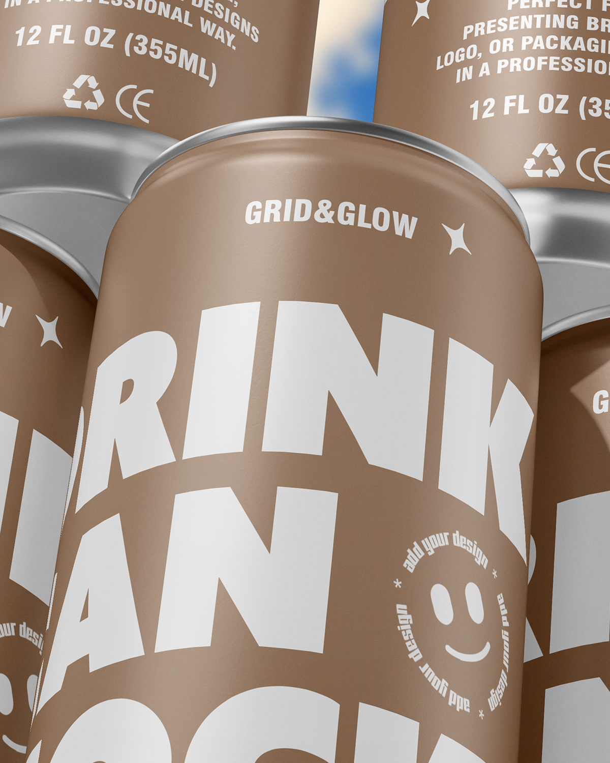 Drink Can Mockup Macro Scene